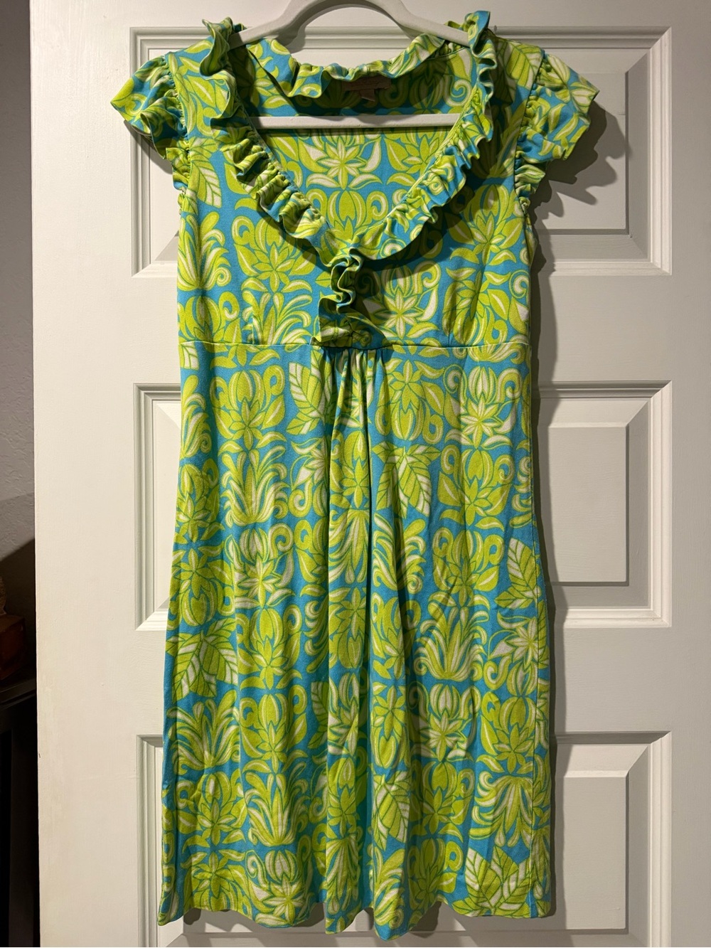 Lilly Pulitzer Green & Yellow Clare dress Sz Small